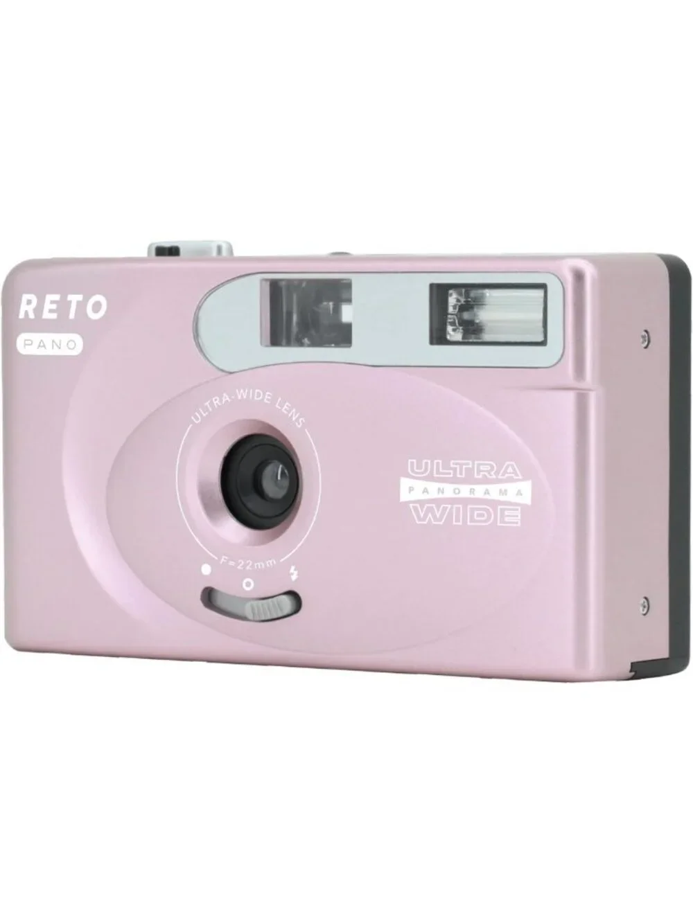 35mm Film Camera with 22mm Wide Lens, Panorama & Cinematic Modes - Metallic Pink